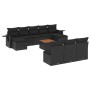 Set de sofás de jardín 11 pzas y cojines ratán sintético negro de , Conjuntos de jardín - Ref: Foro24-3257098, Precio: 627,39...