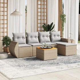 Juego de sofás jardín con cojines 6 pzas ratán sintético beige de , Conjuntos de jardín - Ref: Foro24-3224981, Precio: 365,14...