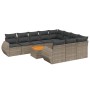 Set de sofás de jardín 11 pzas y cojines ratán sintético gris de , Conjuntos de jardín - Ref: Foro24-3225185, Precio: 655,35 ...