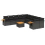 Set de sofás de jardín 11 pzas y cojines ratán sintético negro de , Conjuntos de jardín - Ref: Foro24-3227196, Precio: 689,97...