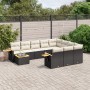 Set de sofás de jardín 11 pzas y cojines ratán sintético negro de , Conjuntos de jardín - Ref: Foro24-3227204, Precio: 616,34...