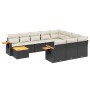 Set de sofás de jardín 11 pzas y cojines ratán sintético negro de , Conjuntos de jardín - Ref: Foro24-3227204, Precio: 616,34...