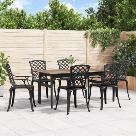 Sillas de jardín 6 unidades aluminio fundido negro de , Conjuntos de jardín - Ref: Foro24-3216320, Precio: 713,63 €, Descuent...
