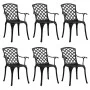 Sillas de jardín 6 unidades aluminio fundido negro de , Conjuntos de jardín - Ref: Foro24-3216320, Precio: 713,63 €, Descuent...