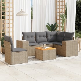Juego de sofás jardín con cojines 6 pzas ratán sintético beige de , Conjuntos de jardín - Ref: Foro24-3225450, Precio: 384,49...