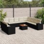 Set de sofás de jardín 11 pzas y cojines ratán sintético negro de , Conjuntos de jardín - Ref: Foro24-3225517, Precio: 637,85...