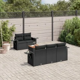 Set de sofás de jardín 6 piezas y cojines ratán sintético negro de , Conjuntos de jardín - Ref: Foro24-3256776, Precio: 493,4...