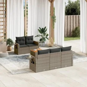 Set de muebles de jardín 6 pzas y cojines ratán sintético gris de , Conjuntos de jardín - Ref: Foro24-3256781, Precio: 415,41...