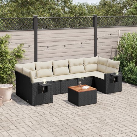 Set de sofás de jardín 8 piezas y cojines ratán sintético negro de , Conjuntos de jardín - Ref: Foro24-3256805, Precio: 494,8...