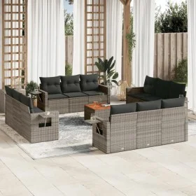 Set sofás de jardín con cojines 13 piezas ratán sintético gris de , Conjuntos de jardín - Ref: Foro24-3256830, Precio: 946,66...