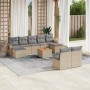 Juego de sofás jardín con cojines beige 10 pzas ratán sintético de , Conjuntos de jardín - Ref: Foro24-3257095, Precio: 601,2...