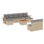 Juego de sofás jardín con cojines beige 10 pzas ratán sintético de , Conjuntos de jardín - Ref: Foro24-3257095, Precio: 601,2...