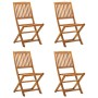 Sillas plegables de jardín 4 unidades madera maciza de acacia de vidaXL, Sillas de jardín - Ref: Foro24-46340, Precio: 194,59...