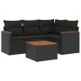 Set de muebles de jardín 5 pzas y cojines ratán sintético negro de , Conjuntos de jardín - Ref: Foro24-3258338, Precio: 363,1...