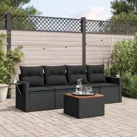 Set de muebles de jardín 5 pzas y cojines ratán sintético negro de , Conjuntos de jardín - Ref: Foro24-3256769, Precio: 344,2...