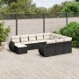 Set de sofás de jardín 11 pzas y cojines ratán sintético negro de , Conjuntos de jardín - Ref: Foro24-3225188, Precio: 607,61...