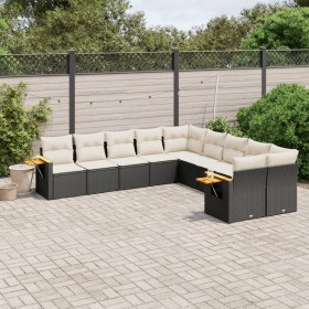 Set de sofás de jardín 10 pzas cojines ratán sintético negro de , Conjuntos de jardín - Ref: Foro24-3227190, Precio: 576,86 €...