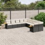 Set de sofás de jardín 10 pzas cojines ratán sintético negro de , Conjuntos de jardín - Ref: Foro24-3227190, Precio: 576,86 €...