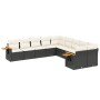Set de sofás de jardín 10 pzas cojines ratán sintético negro de , Conjuntos de jardín - Ref: Foro24-3227190, Precio: 576,86 €...