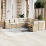 Juego de sofás jardín con cojines beige 10 pzas ratán sintético de , Conjuntos de jardín - Ref: Foro24-3227192, Precio: 688,2...