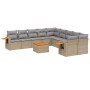 Set de sofás de jardín 11pzas con cojines ratán sintético beige de , Conjuntos de jardín - Ref: Foro24-3227200, Precio: 678,9...
