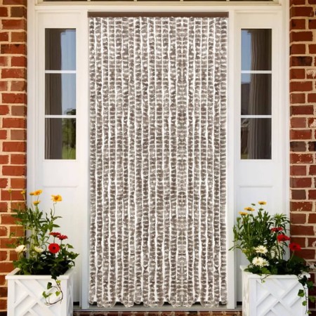 Cortina antimoscas chenilla gris taupe y blanco 100x230 cm de , Mosquiteras para ventanas - Ref: Foro24-377406, Precio: 61,01...