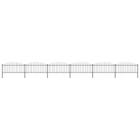 Gartenzaun mit Speerspitze aus schwarzem Stahl (0,5–0,75) x 10,2 m von vidaXL, Zaunpaneele - Ref: Foro24-277708, Preis: 313,2...