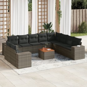 Set de sofás de jardín 11 pzas y cojines ratán sintético gris de , Conjuntos de jardín - Ref: Foro24-3225521, Precio: 689,31 ...