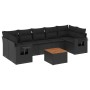 Set de sofás de jardín 8 piezas y cojines ratán sintético negro de , Conjuntos de jardín - Ref: Foro24-3256804, Precio: 529,1...