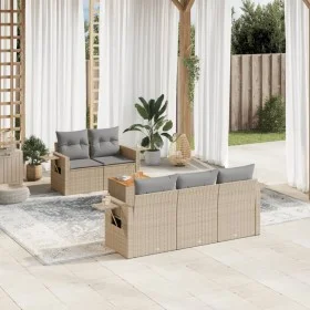 Juego de sofás jardín con cojines beige mezcla 6 pzas ratán PE de , Conjuntos de jardín - Ref: Foro24-3256780, Precio: 459,85...