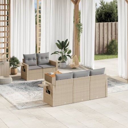 Juego de sofás jardín con cojines beige mezcla 6 pzas ratán PE de , Conjuntos de jardín - Ref: Foro24-3256780, Precio: 469,82...