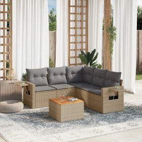 Juego de sofás jardín con cojines beige mezcla 6 pzas ratán PE de , Conjuntos de jardín - Ref: Foro24-3256892, Precio: 420,74...
