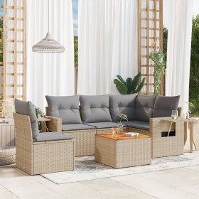 Juego de sofás jardín con cojines beige mezcla 6 pzas ratán PE de , Conjuntos de jardín - Ref: Foro24-3256899, Precio: 420,74...