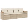 Juego de sofás jardín con cojines 4 pzas ratán sintético beige de , Conjuntos de jardín - Ref: Foro24-3258173, Precio: 300,72...