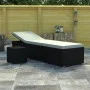 Garden lounger with cushion and cream synthetic rattan table by vidaXL, Loungers - Ref: Foro24-46225, Price: 150,16 €, Discou...