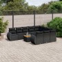 Set de sofás de jardín 11 pzas y cojines ratán sintético negro de , Conjuntos de jardín - Ref: Foro24-3225180, Precio: 689,24...