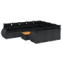 Set de sofás de jardín 11 pzas y cojines ratán sintético negro de , Conjuntos de jardín - Ref: Foro24-3225180, Precio: 689,24...