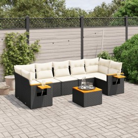 Set de sofás de jardín 8 piezas y cojines ratán sintético negro de , Conjuntos de jardín - Ref: Foro24-3226651, Precio: 476,5...