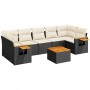 Set de sofás de jardín 8 piezas y cojines ratán sintético negro de , Conjuntos de jardín - Ref: Foro24-3226651, Precio: 476,5...