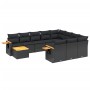 Set de sofás de jardín 11 pzas y cojines ratán sintético negro de , Conjuntos de jardín - Ref: Foro24-3227203, Precio: 689,97...