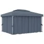 Cenador con cortina y tira de luz LED aluminio antracita 4x3 m de , Carpas y cenadores - Ref: Foro24-3070355, Precio: 556,27 ...