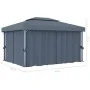 Cenador con cortina y tira de luz LED aluminio antracita 4x3 m de , Carpas y cenadores - Ref: Foro24-3070355, Precio: 556,27 ...