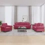 Juego de sofás con cojines 3 piezas terciopelo rojo tinto de , Sofás - Ref: Foro24-3202194, Precio: 751,80 €, Descuento: %