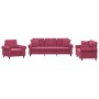 Juego de sofás con cojines 3 piezas terciopelo rojo tinto de , Sofás - Ref: Foro24-3202194, Precio: 763,87 €, Descuento: %