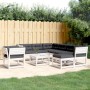 Set muebles jardín con cojines 8 pzas madera maciza pino blanco de , Conjuntos de jardín - Ref: Foro24-3216951, Precio: 967,6...