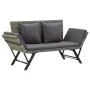 Banco de jardín con cojines ratán sintético gris 176 cm de vidaXL, Bancos de jardín - Ref: Foro24-46232, Precio: 220,10 €, De...
