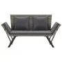 Banco de jardín con cojines ratán sintético gris 176 cm de vidaXL, Bancos de jardín - Ref: Foro24-46232, Precio: 220,10 €, De...