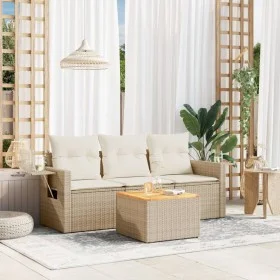 Juego de sofás jardín con cojines 4 pzas ratán sintético beige de , Conjuntos de jardín - Ref: Foro24-3256765, Precio: 303,60...