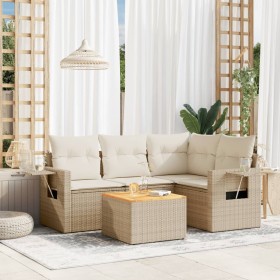 Juego de sofás jardín con cojines 5 pzas ratán sintético beige de , Conjuntos de jardín - Ref: Foro24-3256877, Precio: 392,98...