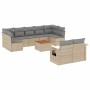 Juego de sofás jardín con cojines beige 10 pzas ratán sintético de , Conjuntos de jardín - Ref: Foro24-3257046, Precio: 672,1...